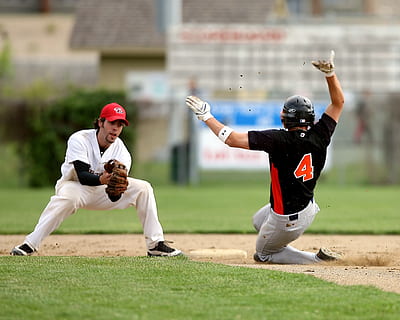baseball, baseball player, competition, compete, slide, infield HD wallpaper