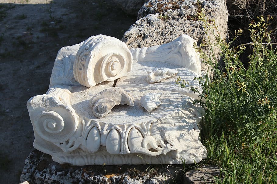 pillar, socket, transient, white, ruin, broken, at that time HD wallpaper