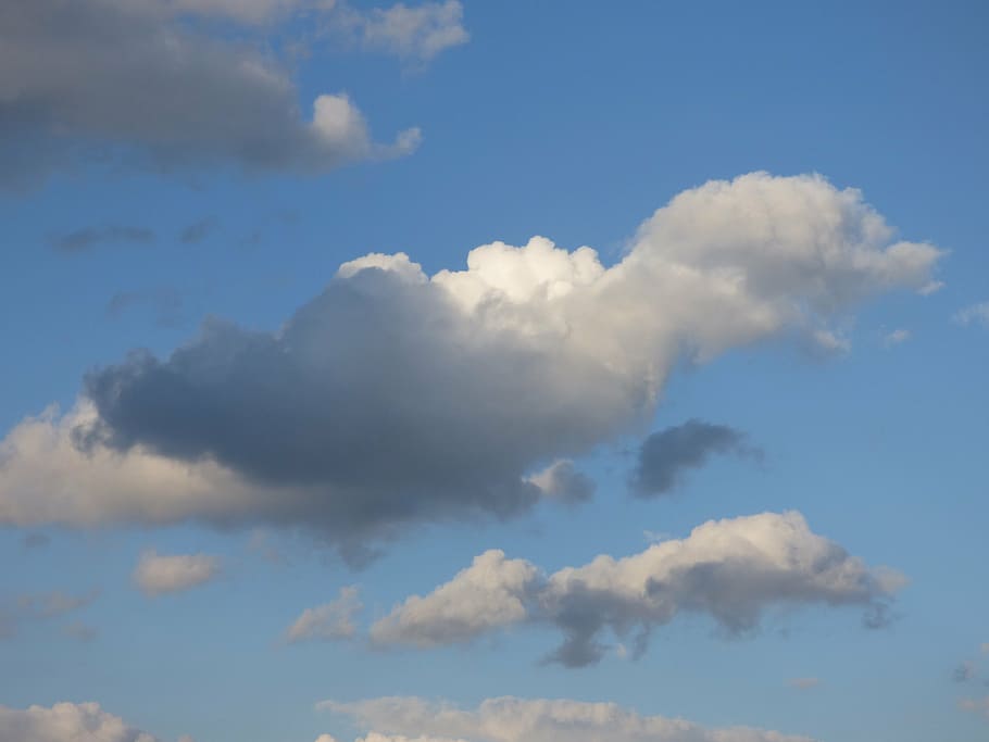 clouds, sky, the sun, clear, blue, the background, white, aura HD wallpaper