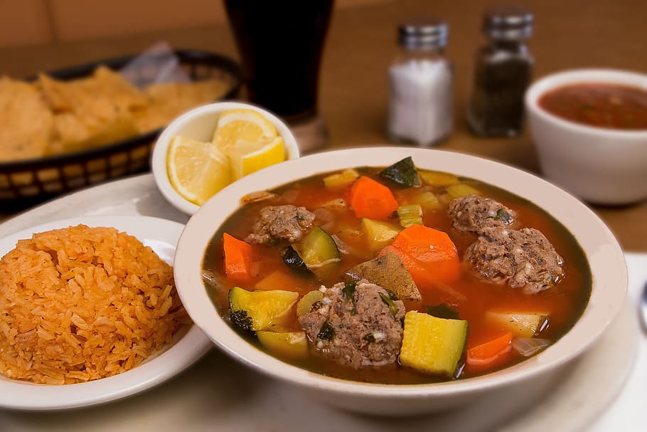 Soup, Food, Mexican, Restaurant, Dinner, lunch, bowl, cuisine, HD wallpaper