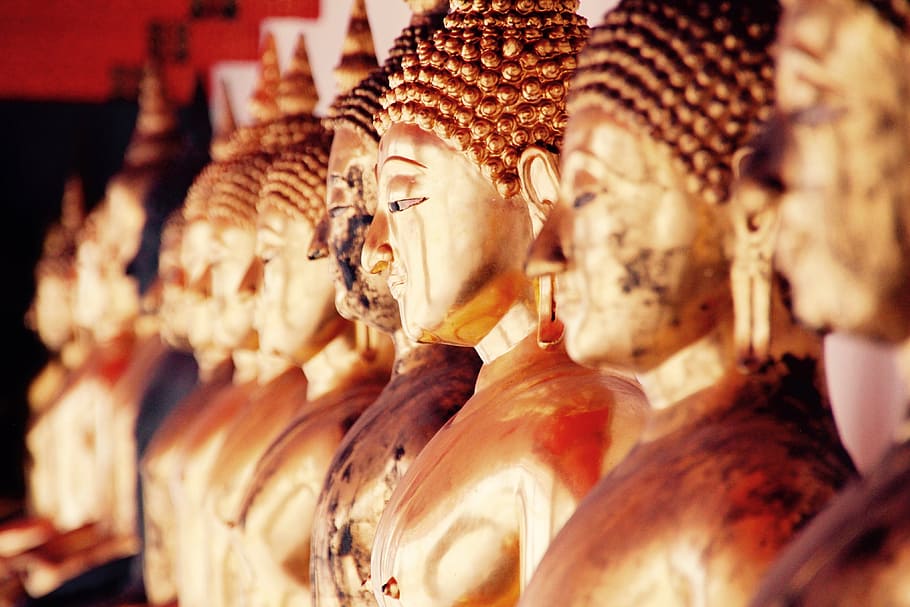 Golden Buddha temple in Bangkok, various, calm, meditation, thailand, HD wallpaper