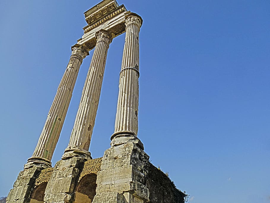 columns, rome, ancient rome, temple, italy, europe, tourism HD wallpaper