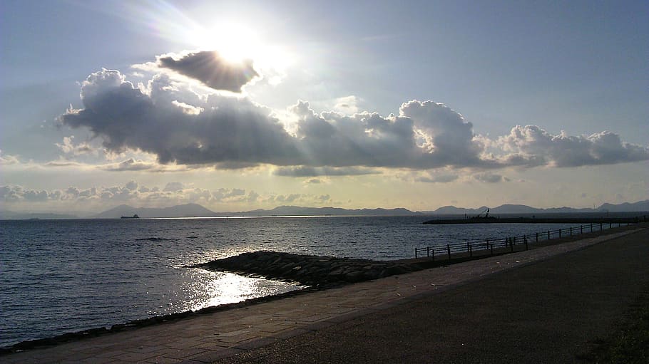 sun, sunset, beach, sky, water, sea, cloud - sky, beauty in nature HD wallpaper