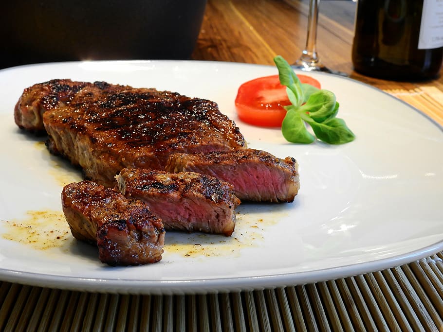 platter of grilled steak, meat, beef, food, beef steak, delicious HD wallpaper