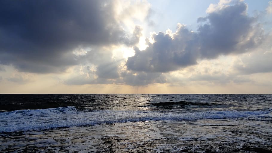 Sea, Clouds, Horizon, Beach, sky, summer, nature, cloud - Sky HD wallpaper