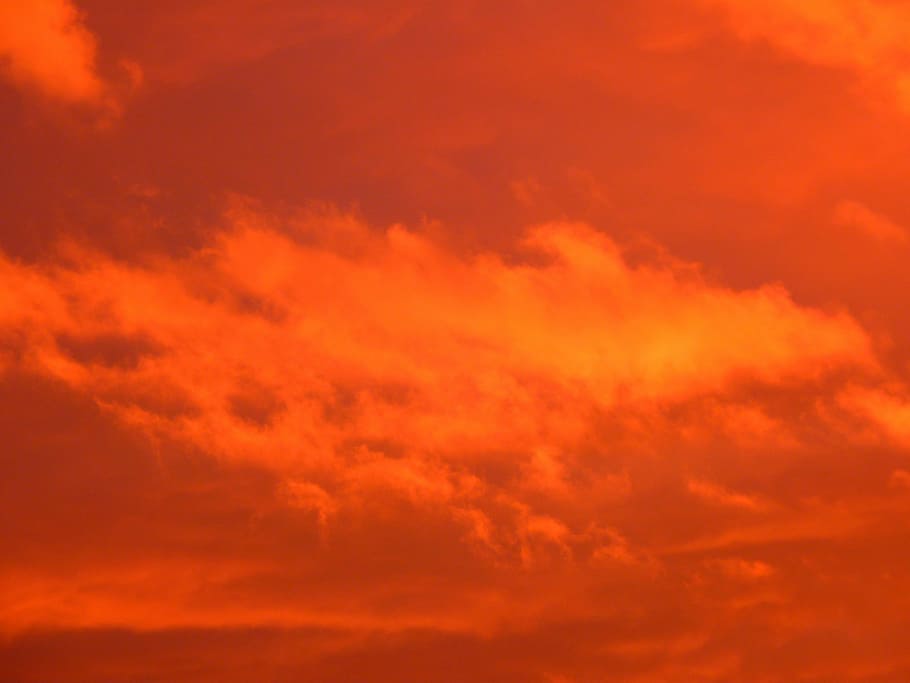 Sunset, Fire, Burns, sky, fiery, red, golden, legendary, clouds HD wallpaper