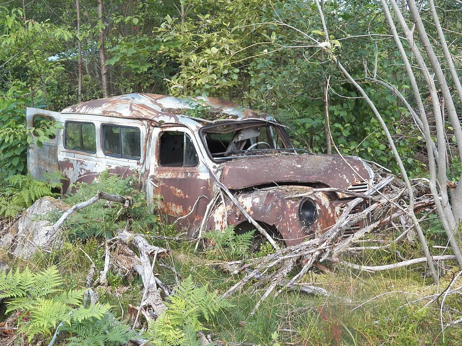 car, junk, rust, damaged, old, automobile, abandoned, rusty HD wallpaper