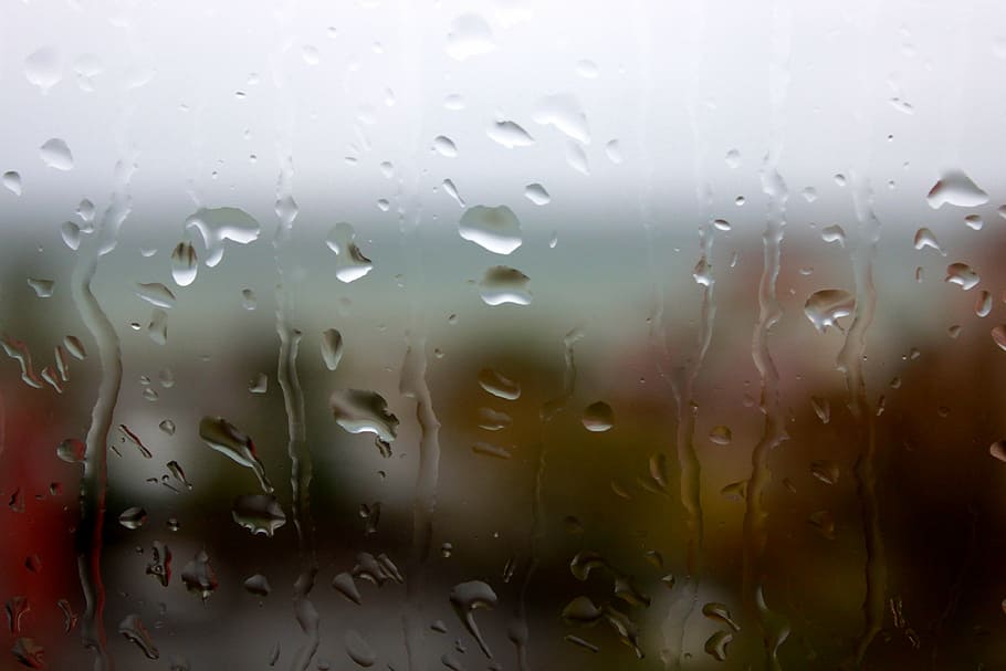 drop, window, rain, glass, wet, glass - material, water, transparent HD wallpaper