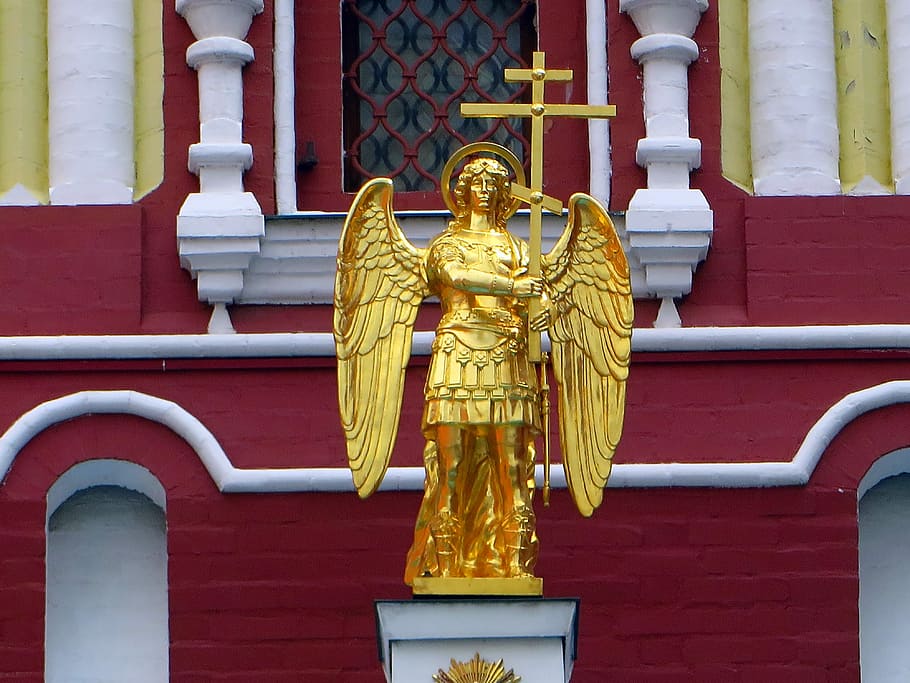 Moscow, Kremlin, michel st, statue, sculpture, architecture HD wallpaper