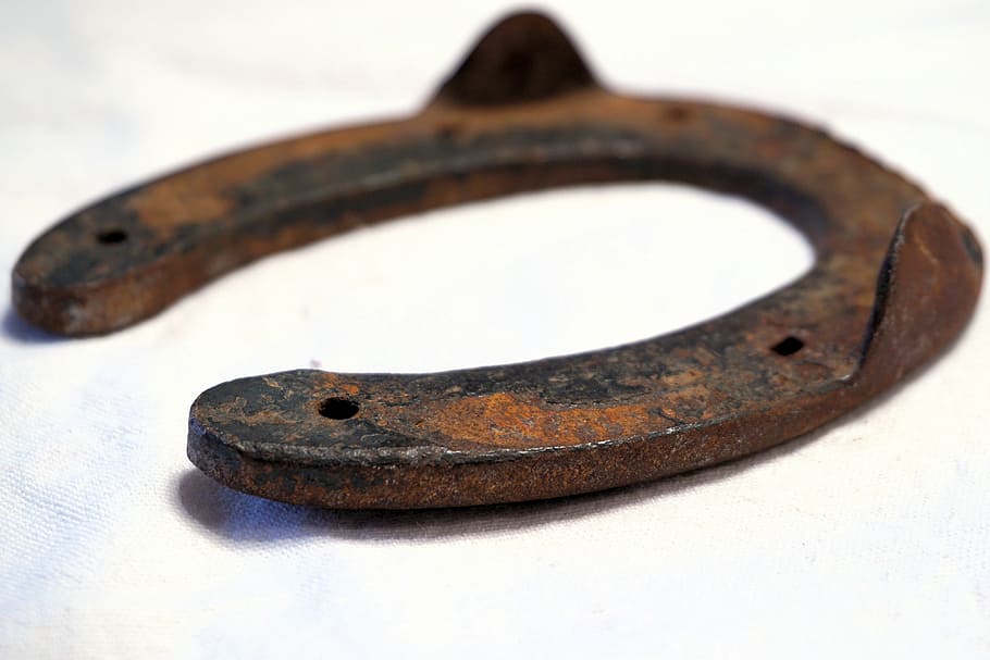 horseshoe, lucky charm, ride, deco, rusty, metal, old, close-up, HD wallpaper