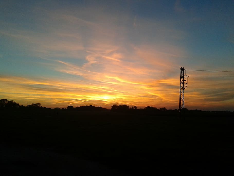 landscape, contrast, sunset, sky, silhouette, beauty in nature HD wallpaper