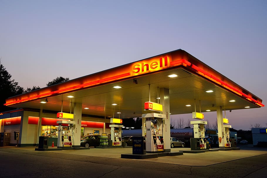 Een tankstation van Shell