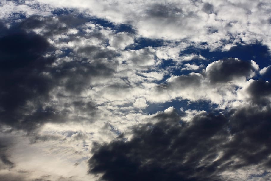 cloud, sky, rainy, landscape, solar, clouds, blue, white, summer HD wallpaper