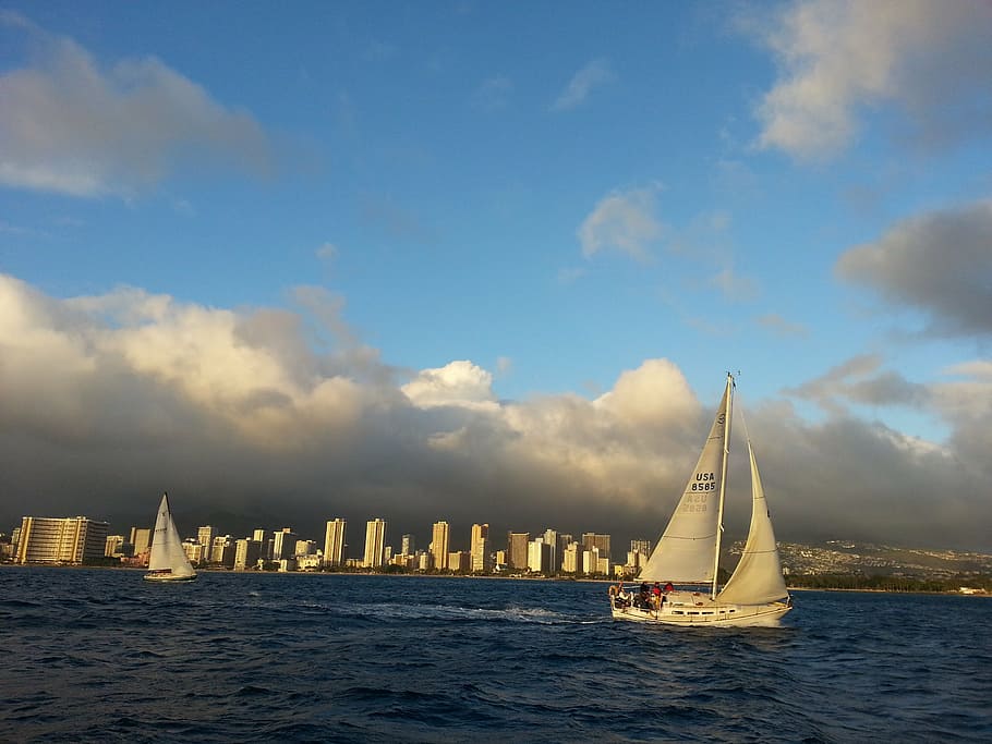 florida, sail boat, ocean, sky, water, transportation, cloud - sky HD wallpaper
