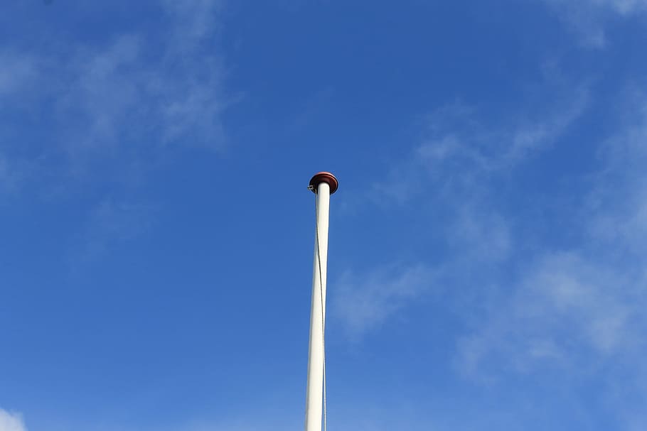 Pole, White, Flag, Sky, Blue, Flagpole, symbol, patriotism HD wallpaper