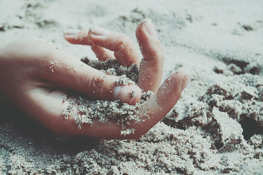 hand, sand, beach, sea, women, water, people, human Hand, vacations HD wallpaper