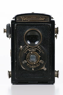 black folding caera, camera, film camera, analog, analog camera HD wallpaper