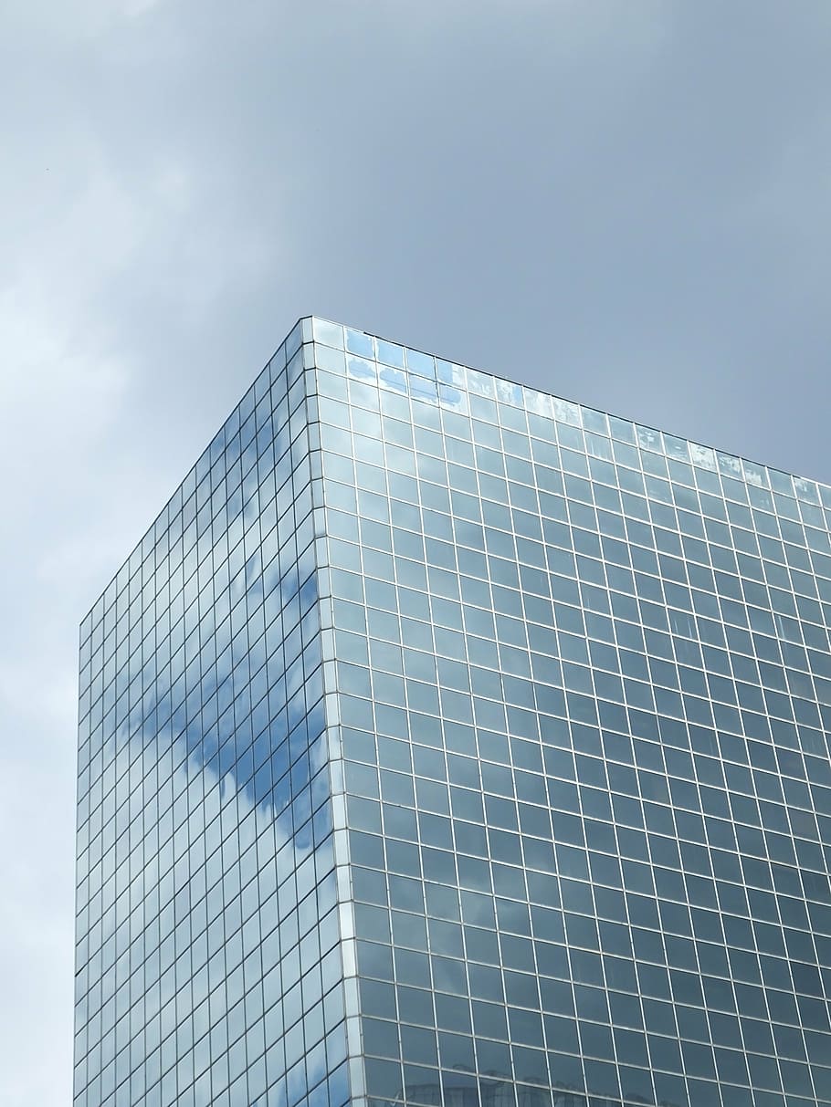 building, reflection, architecture, city, skyscraper, blue HD wallpaper