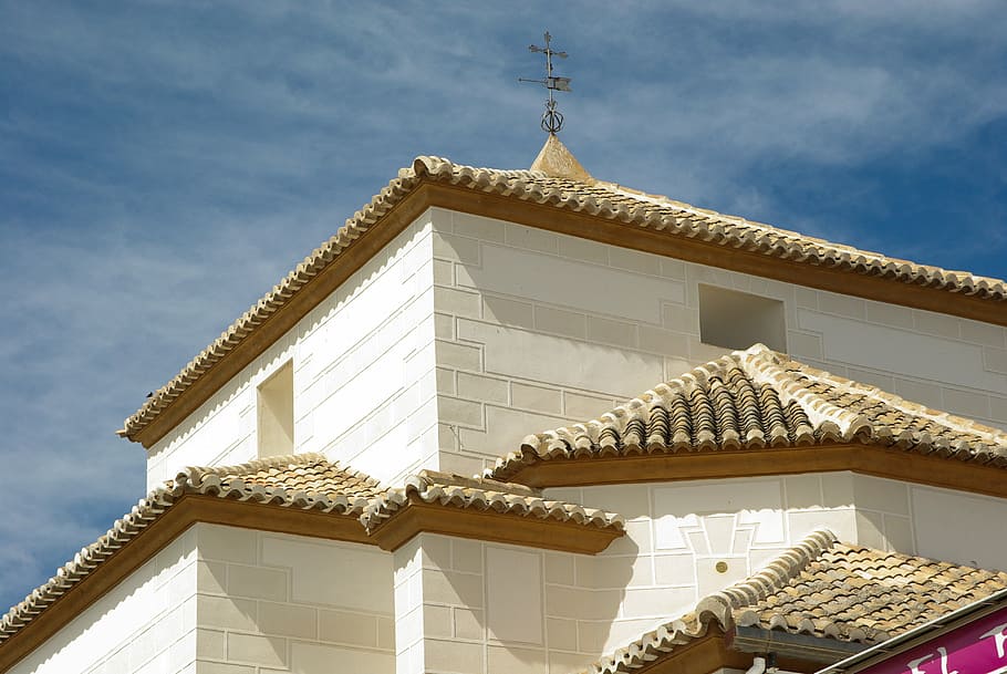 spain, lorca, roofing, tiles, church, architecture, built structure HD wallpaper