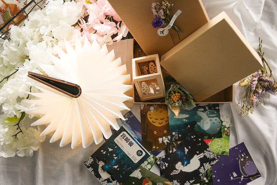 packaging, flower, gift, box, high angle view, flowering plant HD wallpaper