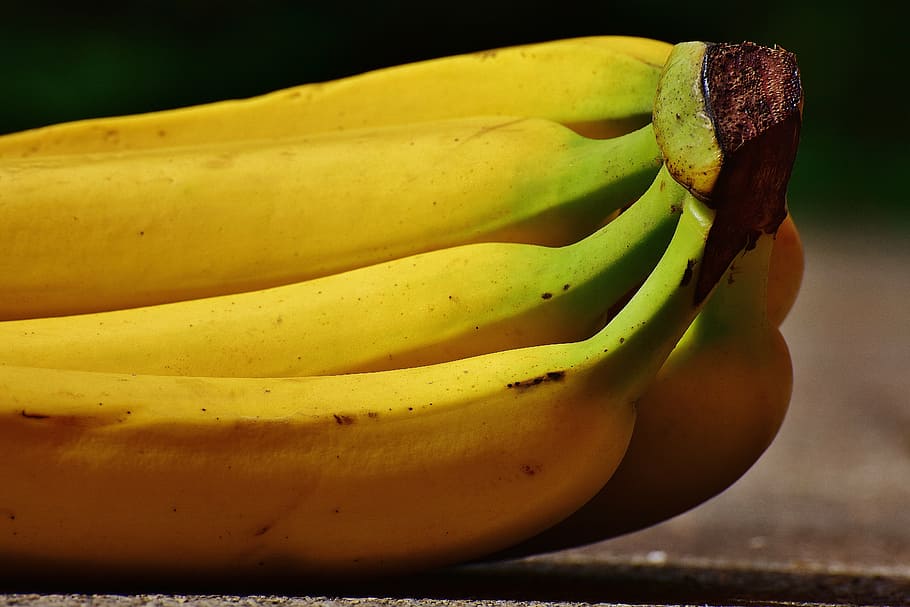 bananas, fruits, healthy, yellow, banana peel, ripe, nature