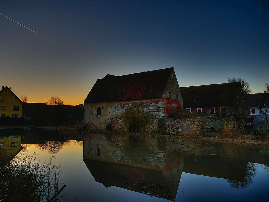 night, romantic, twilight, almost night, uehlfeld, evening HD wallpaper