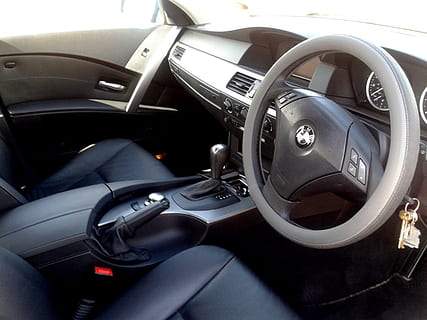 black BMW car dashboard, steering, cockpit, interior, automobile HD wallpaper