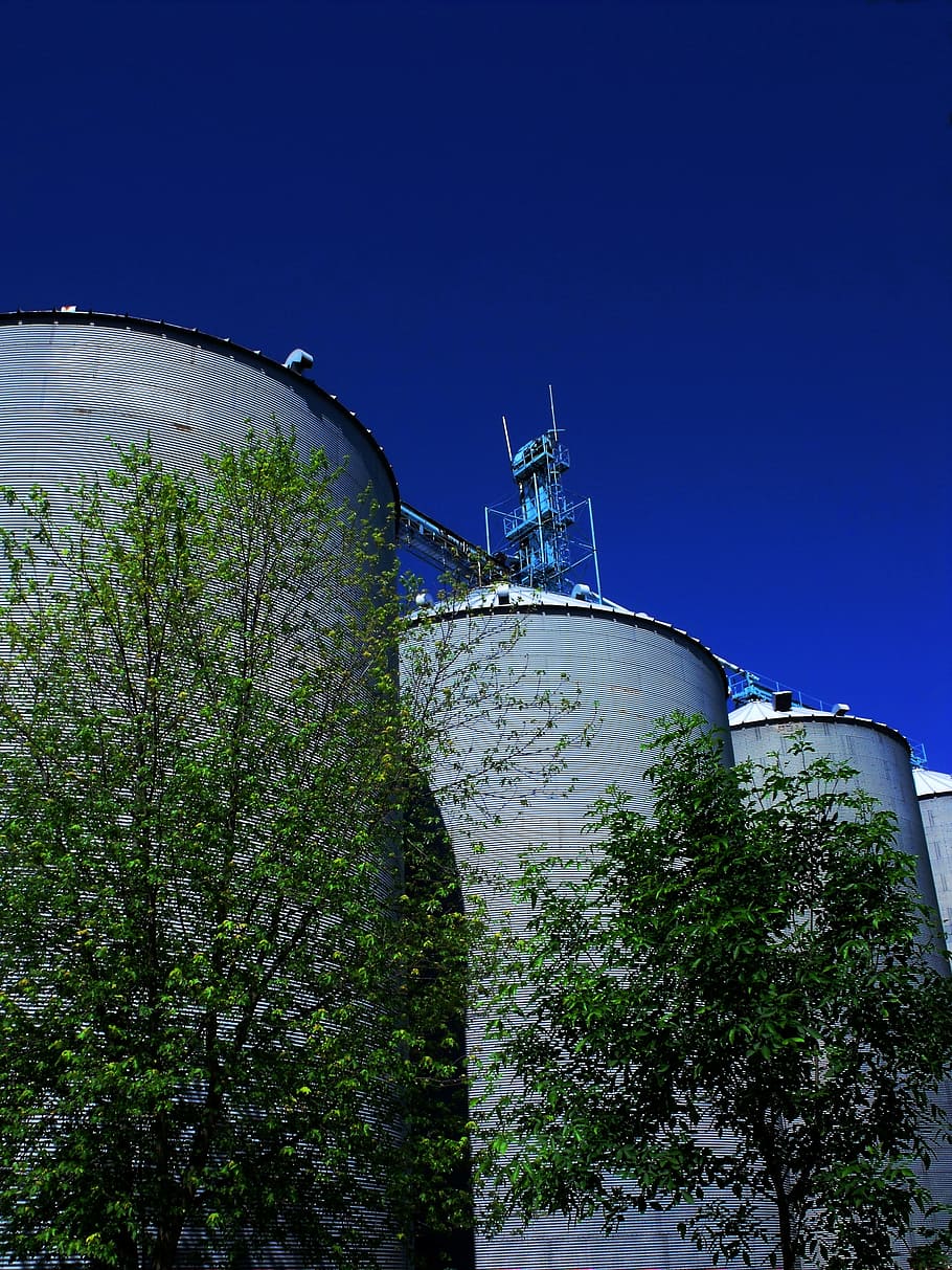 Silos, Huge, Tall, Tanks, Industry, storage, steel, tower, large HD wallpaper