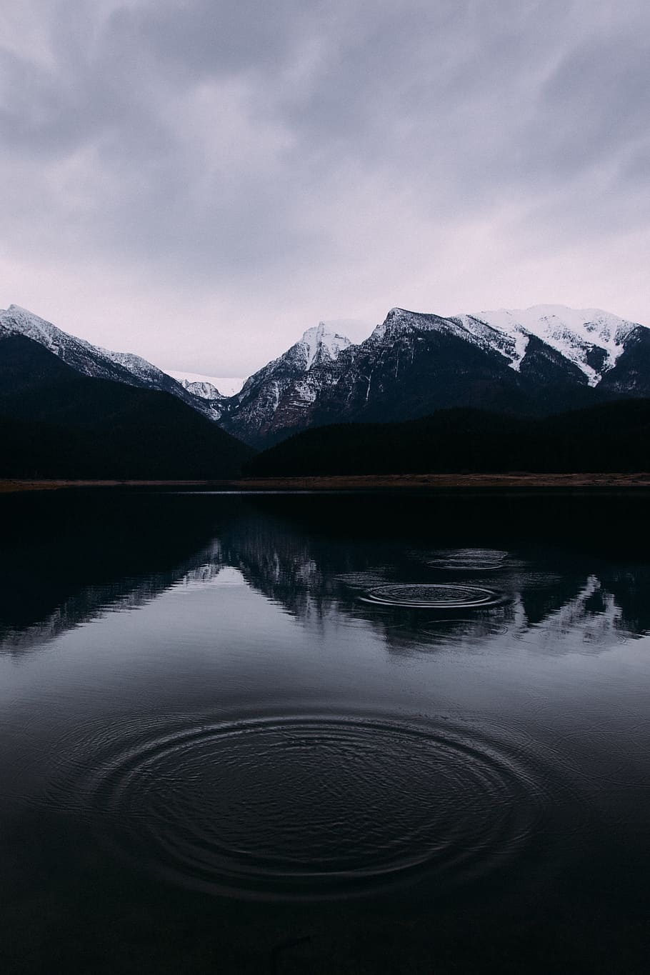 mountain, sky, landscape, forest, trees, plants, lake, water HD wallpaper