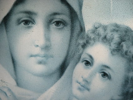 woman holding baby painting, jesus, maria, image, image stock HD wallpaper