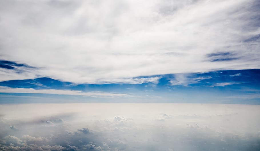sky, blue, blue sky, plane, asia, clear, natural, cloud, airplane HD wallpaper