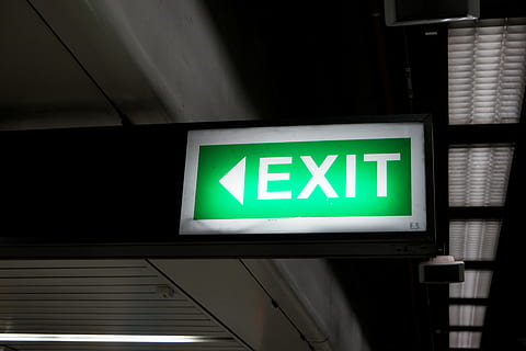exit signage, symbol, green, information, help, direction, illuminated HD wallpaper