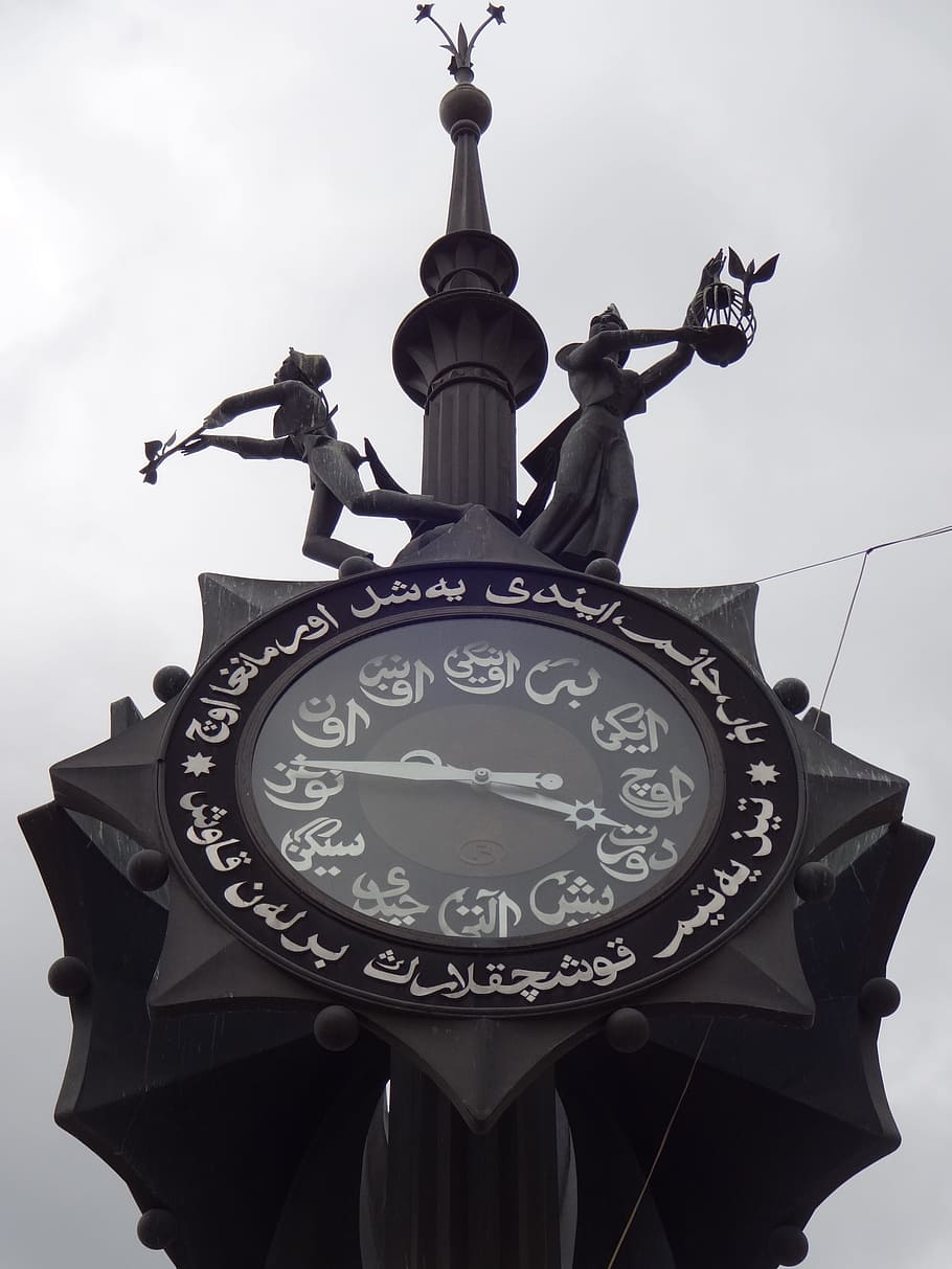 clock, muslim, arabic, low angle view, sky, no people, architecture HD wallpaper