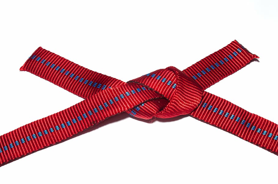 knot, technology, close, red, white background, studio shot HD wallpaper