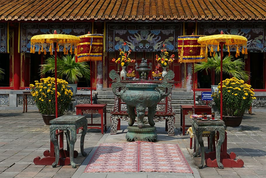 HD wallpaper: hue, vietnam, asia, palace, unesco, building, temple ...