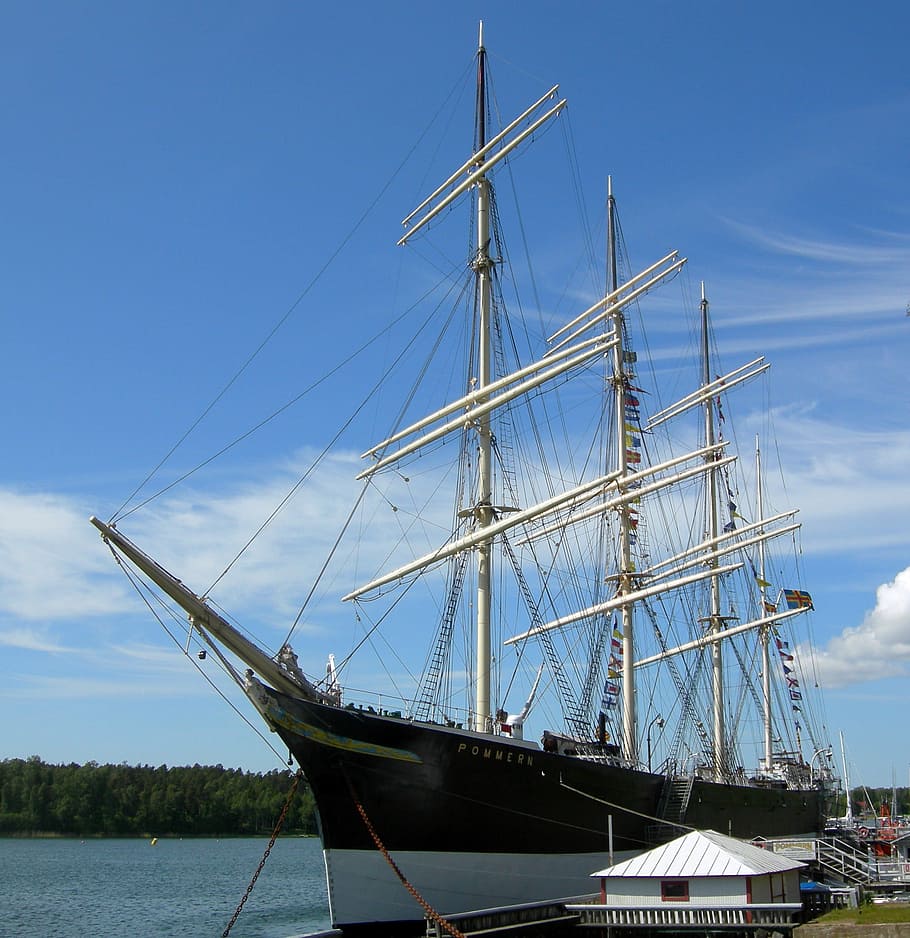 Pommern Docked in Mariehamn Harbor, Finland, boat, photos, public domain HD wallpaper