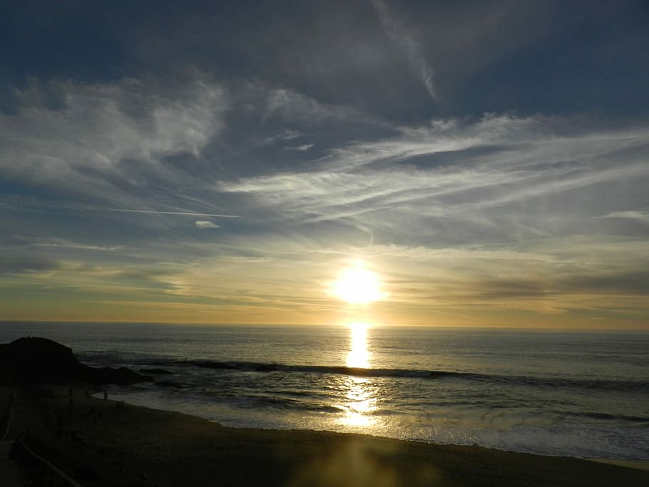 Ocean, Sun Set, Beach, sunset, sea, reflection, beauty in nature HD wallpaper