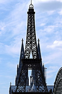 black tower under white clouds at daytime, cologne cathedral HD wallpaper