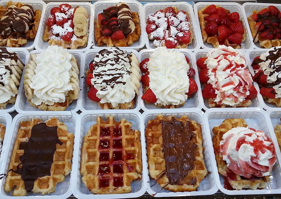 wafers, food, tasty, waffle, delicious, dessert, sweet, snack