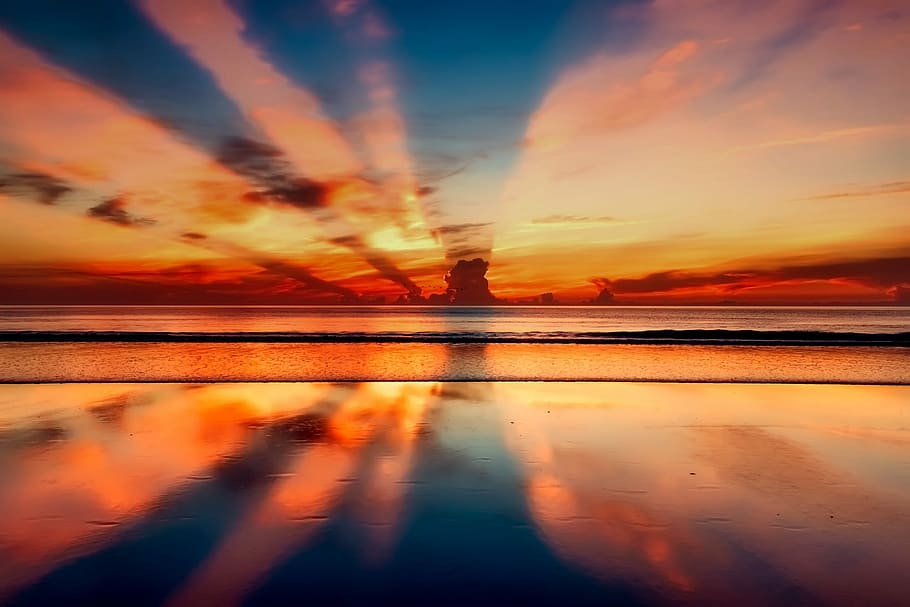 landscape photography of ocean during sunset, Florida, Dusk HD wallpaper