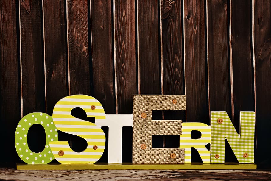 yellow Ostern freestanding decor, easter, greeting card, happy easter HD wallpaper