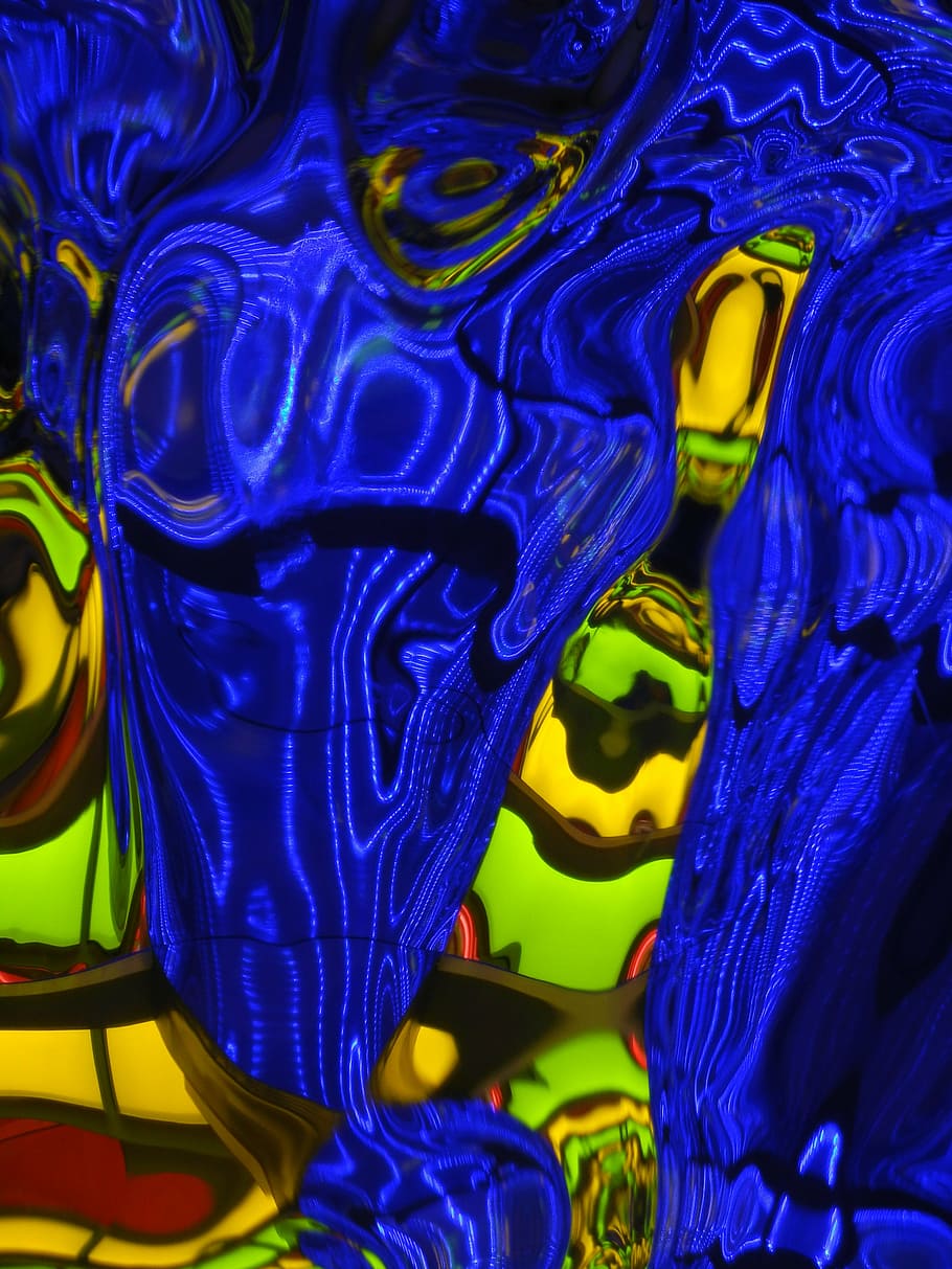abstract, blue, yellow, modern, modern art, futuristic, full frame HD wallpaper
