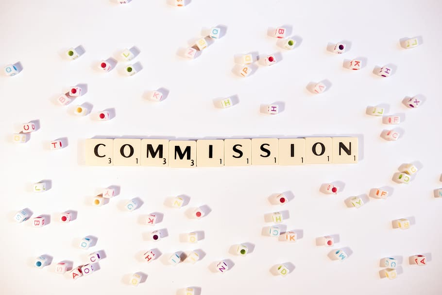 commission, money, property, terminology, scrabble, text, studio shot, HD wallpaper