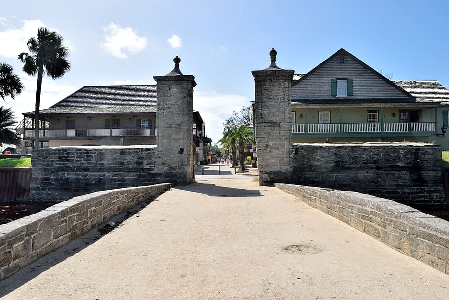 oldest city, entrance, st george street, historic, st augustine, HD wallpaper