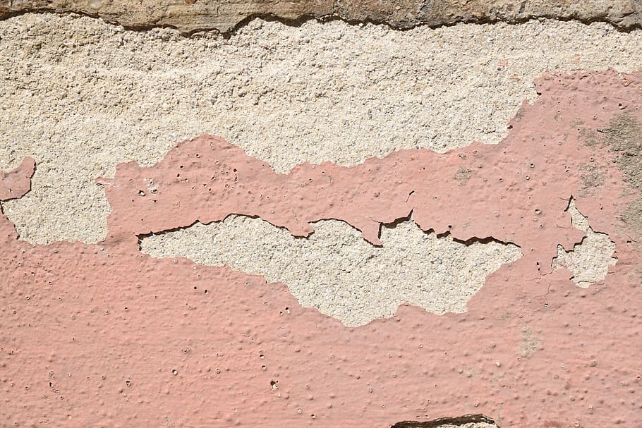 brown and gray concrete surface, old brick wall, plaster, structure, HD wallpaper