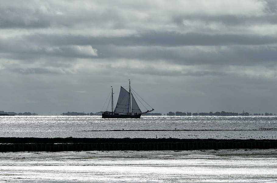 sailing boat, sea, boot, ocean, ship, north sea, fishing boat HD wallpaper