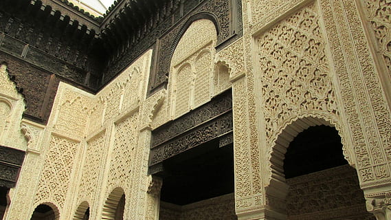 Arabesque, Morocco, Medersa, Salted, ornaments, architecture HD wallpaper