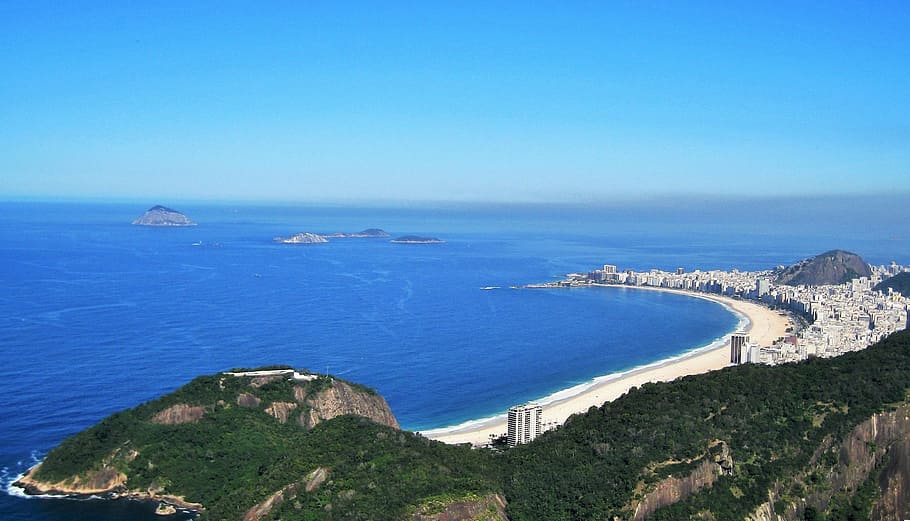 body of water during dayti8me, rio, view from sugarloaf, copacabana, HD wallpaper