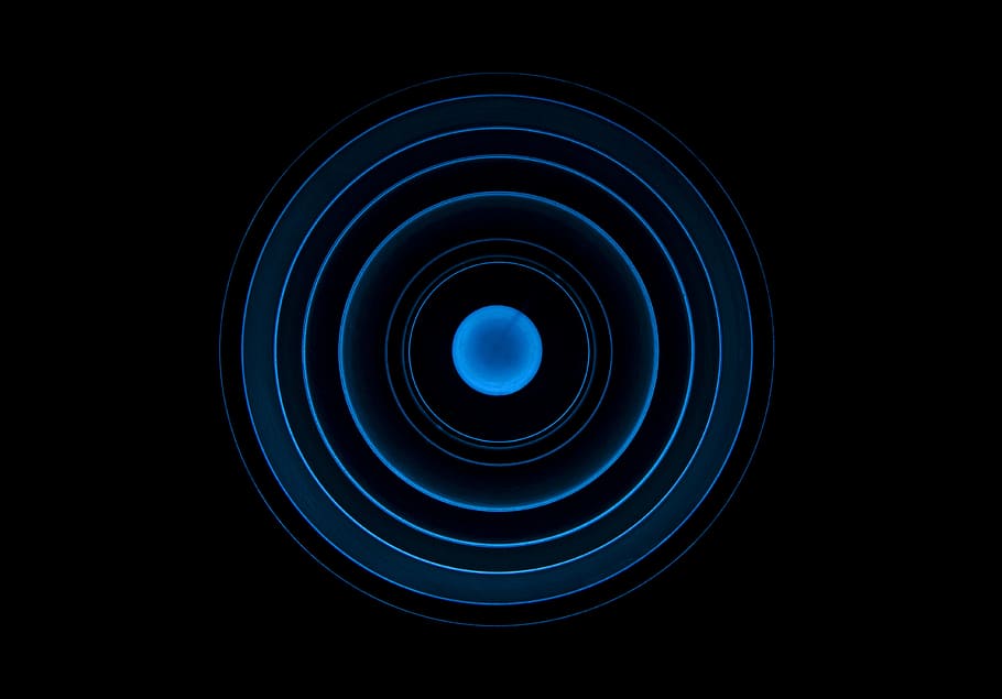 round blue 3D wallpaper, abstract, futuristic, lights, dream