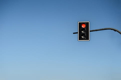 traffic light on stop signal, red, street, traffic lights, stoplight HD wallpaper
